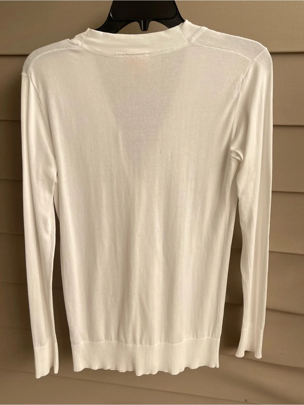 Tory Burch Simone V-Neck Cardigan Gold Logo Buttons Size S White Clean Girl